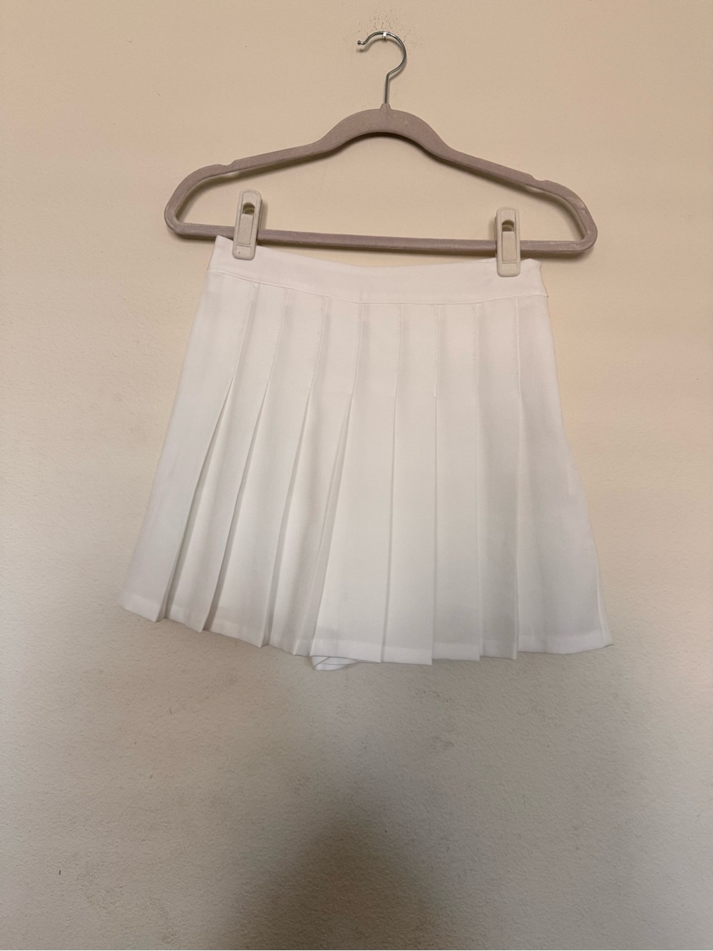 White Pleated Mini Skirt Preppy - Women's